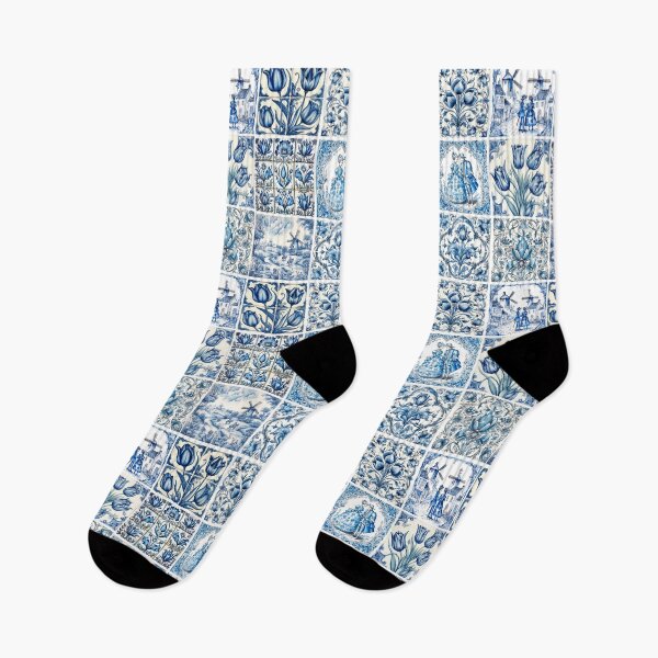 Item preview, Stylish chinoiserie blue and white tiles designed and sold by ZeinabTaha.