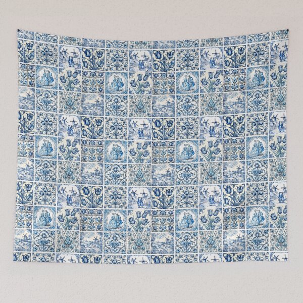 Item preview, Stylish chinoiserie blue and white tiles designed and sold by ZeinabTaha.