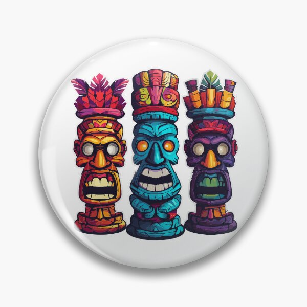 Artikelvorschau, Drei Tiki-Statuen - Tiki Hawaii entworfen und verkauft von VelvetRoom.