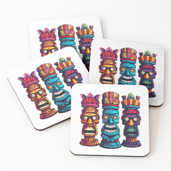 Item preview, Three Tiki Statues - Tiki Hawaii designed and sold by VelvetRoom.