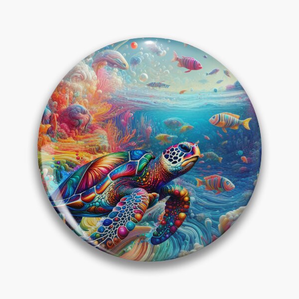 Artikelvorschau, Ocean Vibes Lebendige Meeresschildkröte entworfen und verkauft von AnalajiaDesigns.