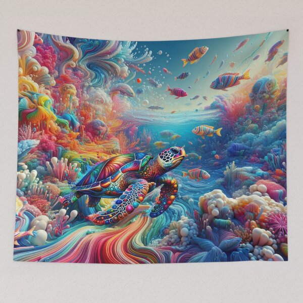 Item preview, Ocean Vibes Vibrant Sea Turtle designed and sold by AnalajiaDesigns.