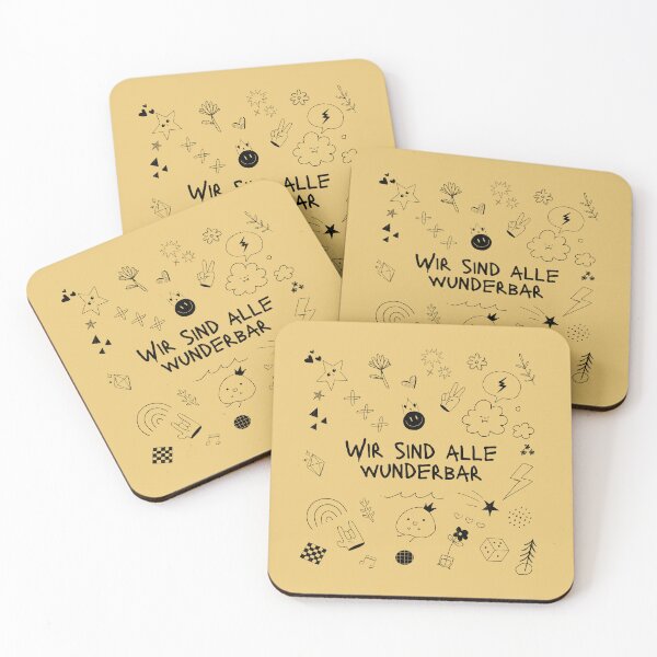Item preview, Wir sind alle wunderbar | Doodle Image | Yellow Background designed and sold by RM-Journey.