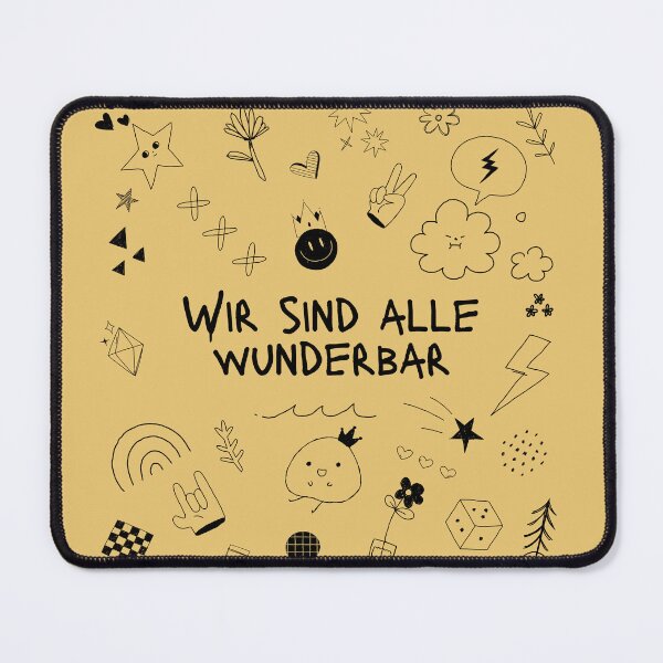 Item preview, Wir sind alle wunderbar | Doodle Image | Yellow Background designed and sold by RM-Journey.