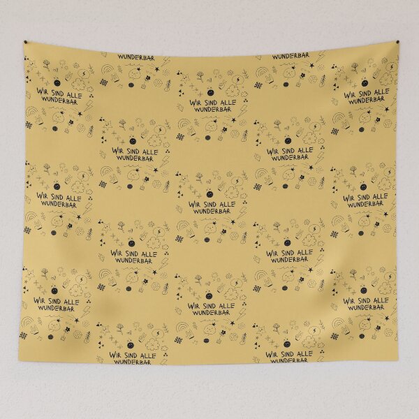 Item preview, Wir sind alle wunderbar | Doodle Image | Yellow Background designed and sold by RM-Journey.