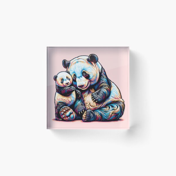 Item preview, Psychedelic Mama and Baby Panda Bear designed and sold by AnalajiaDesigns.