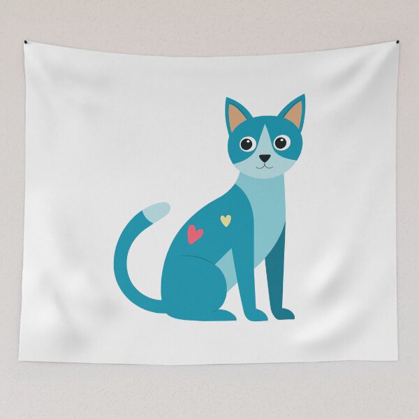 Item preview, Heart Patterned Cat Cartoon designed and sold by janedewaard.