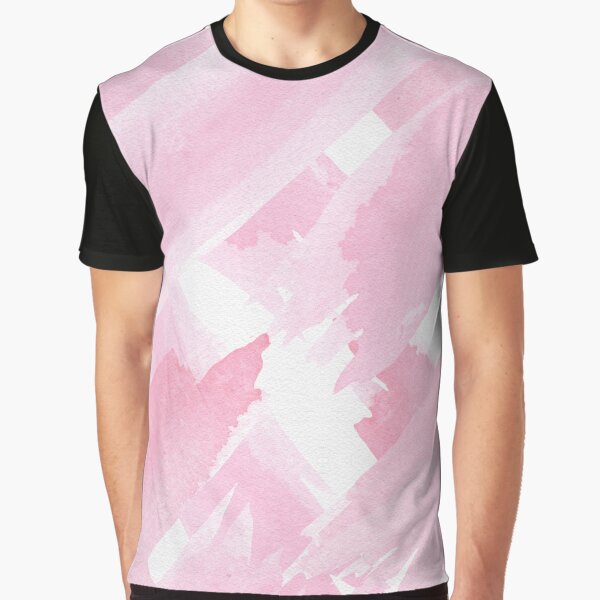 Girly Pink Giant Watercolor Brushstrokes Graphic T-Shirt