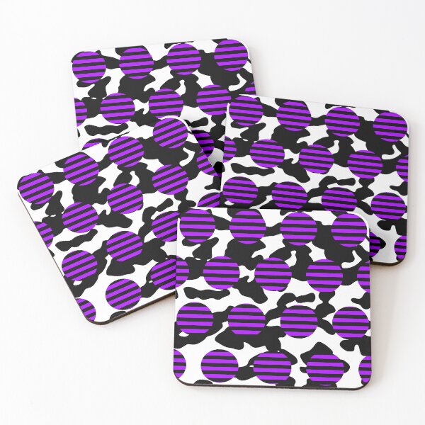 Item preview, Black And Purple Striped Polka Dots on Cow Print designed and sold by TheRulerofEarth.