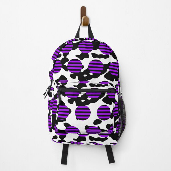 Item preview, Black And Purple Striped Polka Dots on Cow Print designed and sold by TheRulerofEarth.