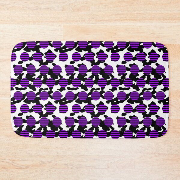 Item preview, Black And Purple Striped Polka Dots on Cow Print designed and sold by TheRulerofEarth.