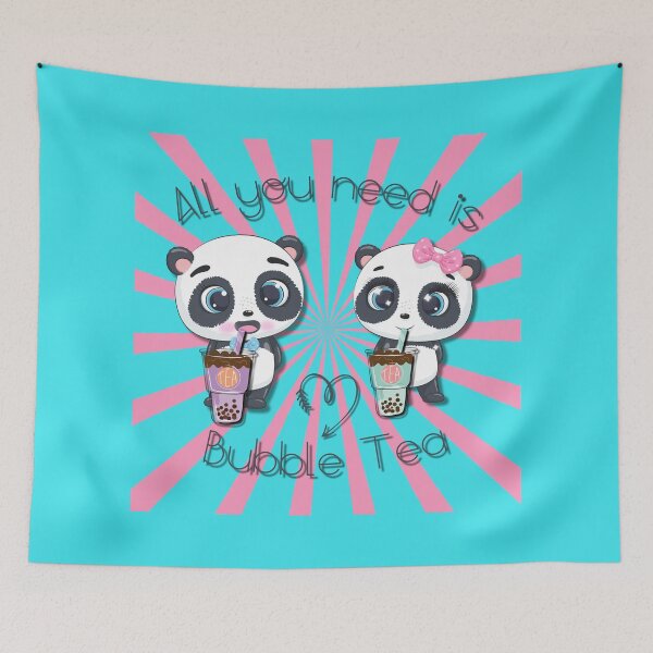 Item preview, Bubble Tea, sweet panda, funny pandas, All you need is Bubble Tea, Panda, Pink, designed and sold by GOLDENGARDENART.