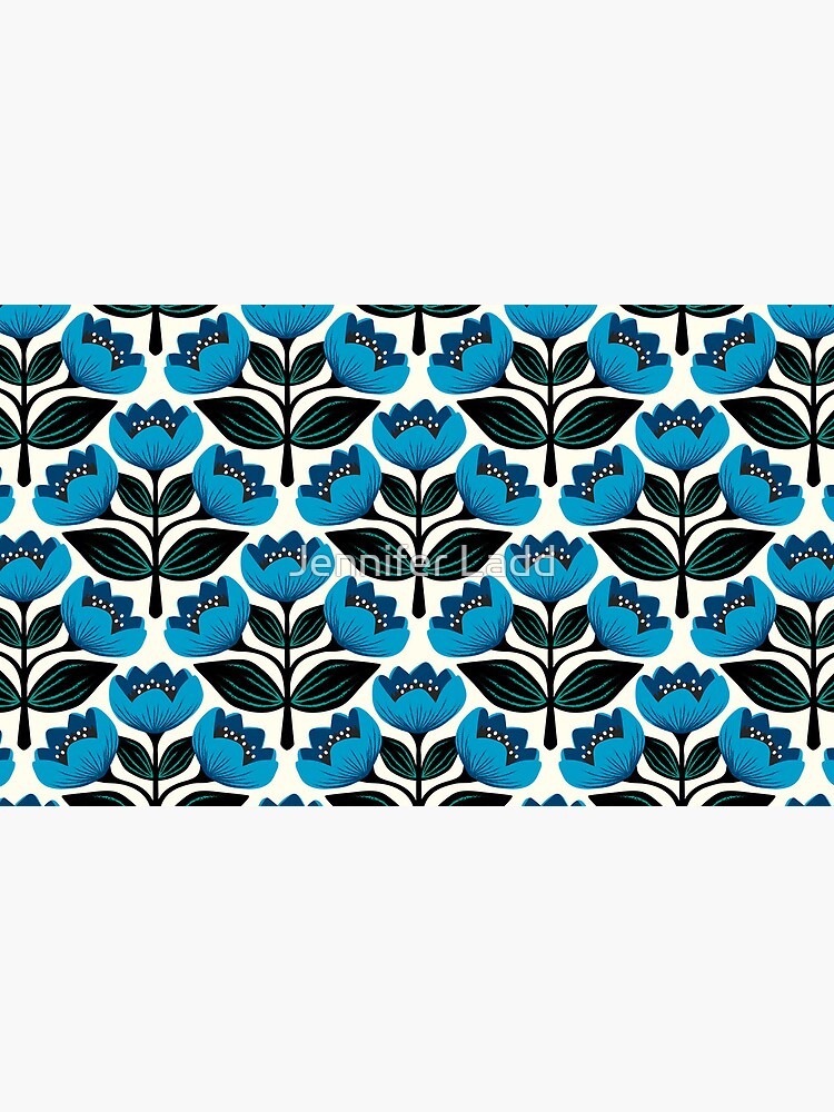 Thumbnail 6 of 6, Coffee Mug, Bright and bold tulips in blue designed and sold by jennifereladd.