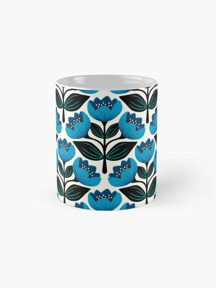 Thumbnail 4 of 6, Coffee Mug, Bright and bold tulips in blue designed and sold by jennifereladd.