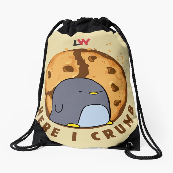 Here I Crumb - round Drawstring Bag
