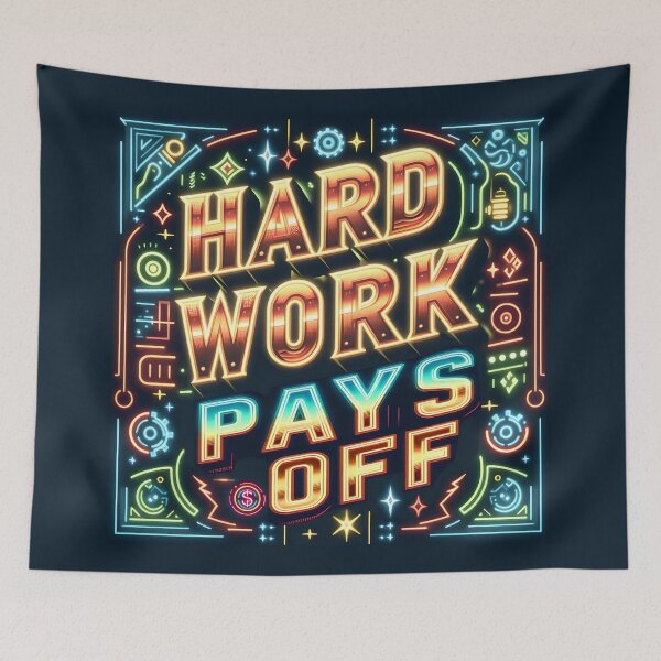 Item preview, Hard work pays off, typography designed and sold by maxmaj.