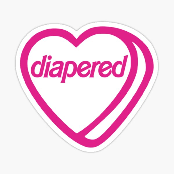 Item preview, diapered heart pink designed and sold by AlwaysDiapered.