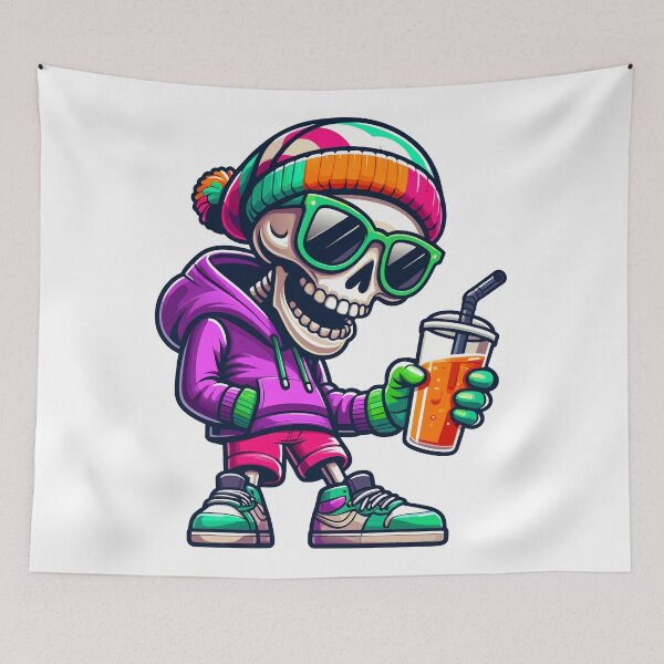 Item preview, Cool Skeleton Sipping Summer Vibes designed and sold by Designowner.