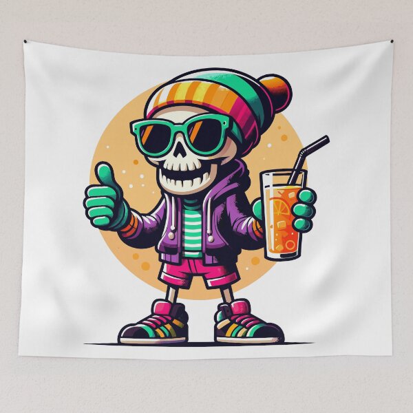 Item preview, Thumbs-Up Skeleton: Summer Streetwear Style designed and sold by Designowner.