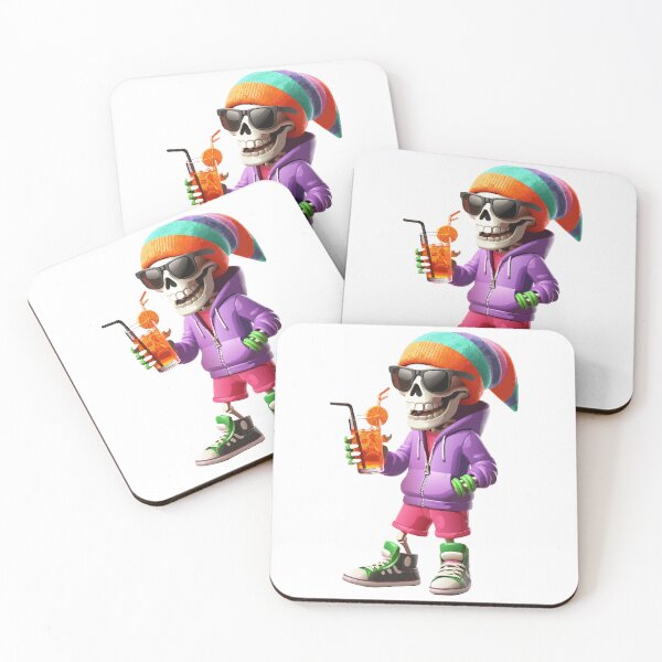 Item preview, Chill Skeleton with Summer Cocktail designed and sold by Designowner.