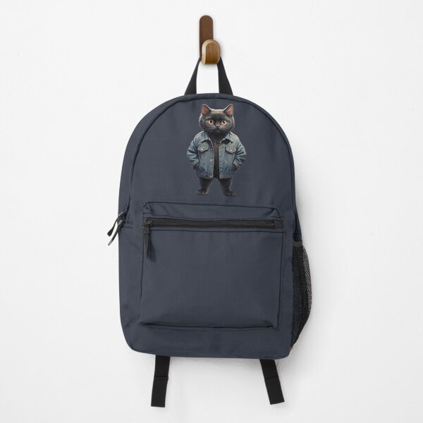 Item preview, Black Cat in Denim jacket designed and sold by PierreAlbijanic.