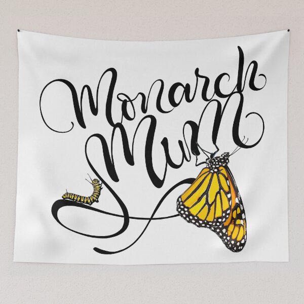 Item preview, Monarch Mum Handlettering with Butterfly and Caterpillar Illustrations designed and sold by Carleah Unique.