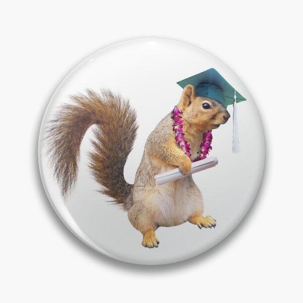 Item preview, Squirrel Grad with Flower Lei designed and sold by catsclips.