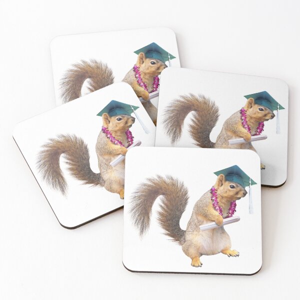 Item preview, Squirrel Grad with Flower Lei designed and sold by catsclips.