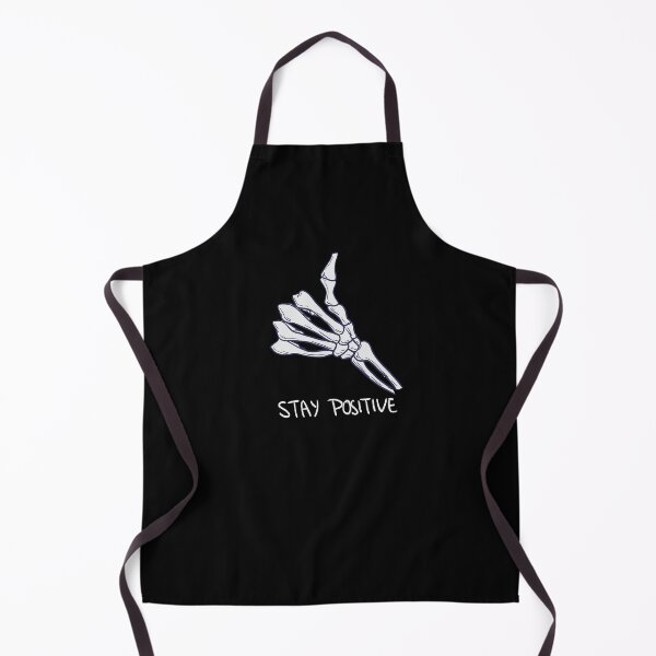 Item preview, Apron with skull design phrase stay positive designed and sold by Soulcalavera.