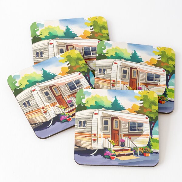 Item preview, Vintage Camper in an RV Park designed and sold by FeatureGifts.