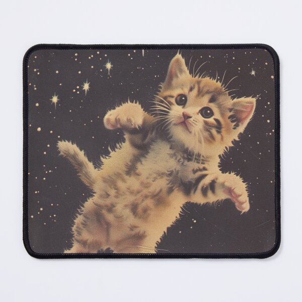 Item preview, Adorable Retro Art Kitten Cat Floating in Space Cute Vintage Funny designed and sold by LVTFCOarts.