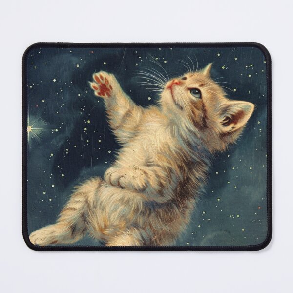 Item preview, Adorable Cute Kitten Cat Floating in Space Funny Vintage Art Retro designed and sold by LVTFCOarts.