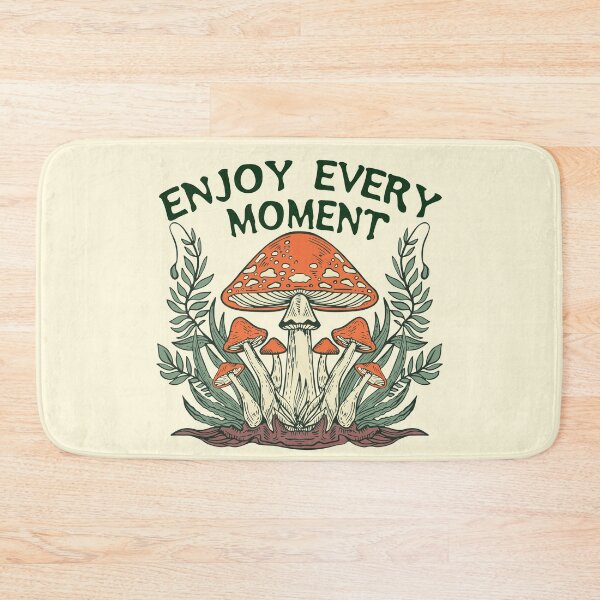Item preview, Enjoy Every Moment Funky Mushroom Toadstool with Leaves designed and sold by DelightfulDazy.