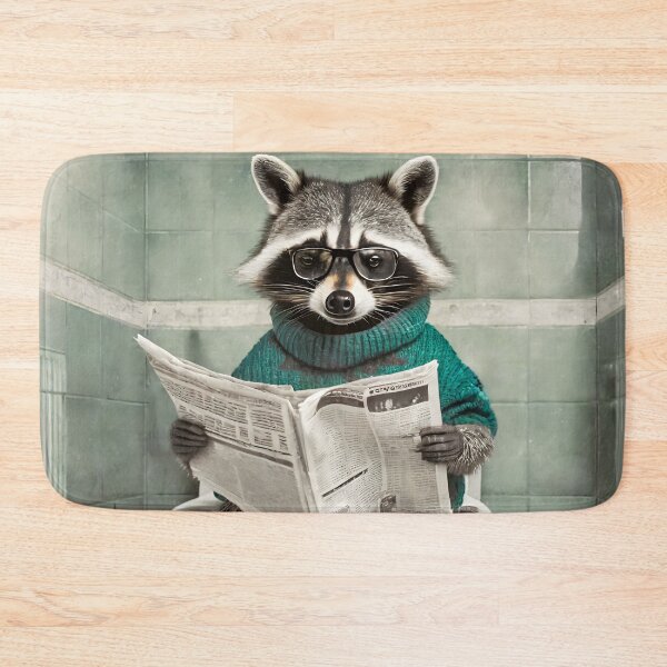 Item preview, Raccoon Sitting on the Toilet Art designed and sold by ConfettiSkyArt.