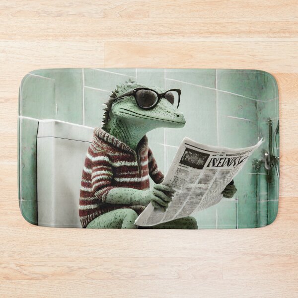 Item preview, Lizard Sitting on the Toilet Art designed and sold by ConfettiSkyArt.