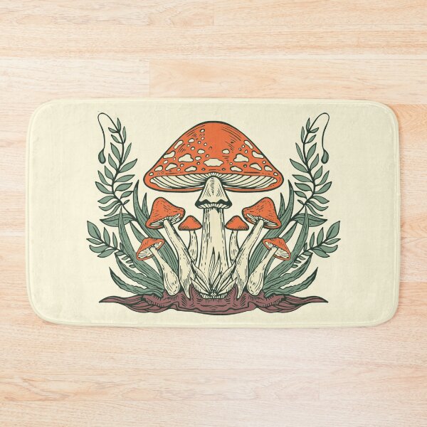 Item preview, Funky Mushroom Toadstool with Leaves designed and sold by DelightfulDazy.