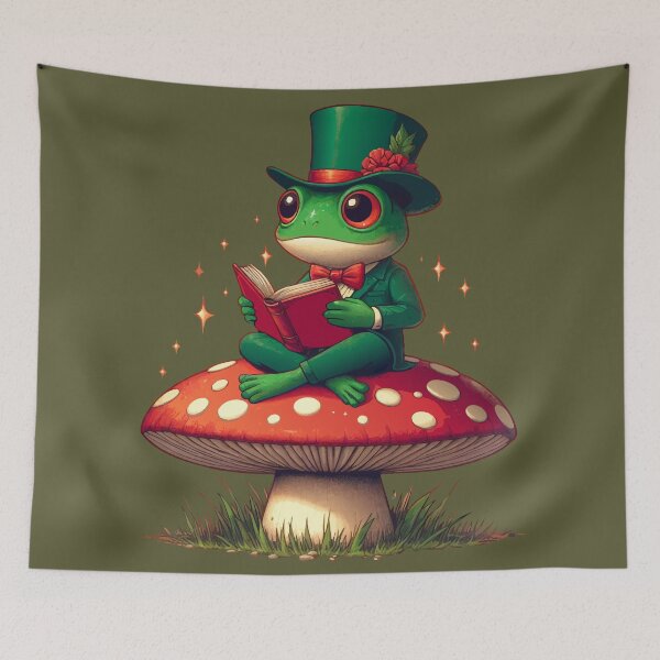 Item preview, Enchanted Reading Frog: Whimsical Fantasy Art designed and sold by Designowner.