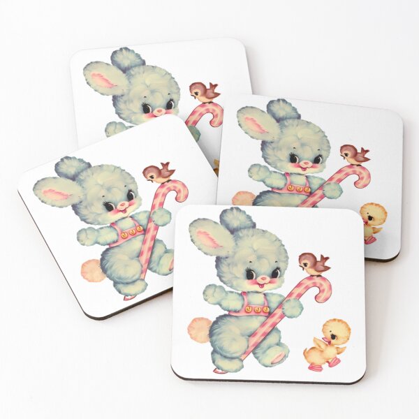 Aperçu de l'œuvre vintage Kawaii Kitsch Lapin Rushton Meyercord Décalcomanie créée et vendue par knickeryknackry.