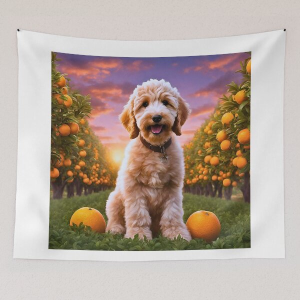Item preview, Goldendoodle Puppy in Florida Orange Grove designed and sold by Fredster1966.