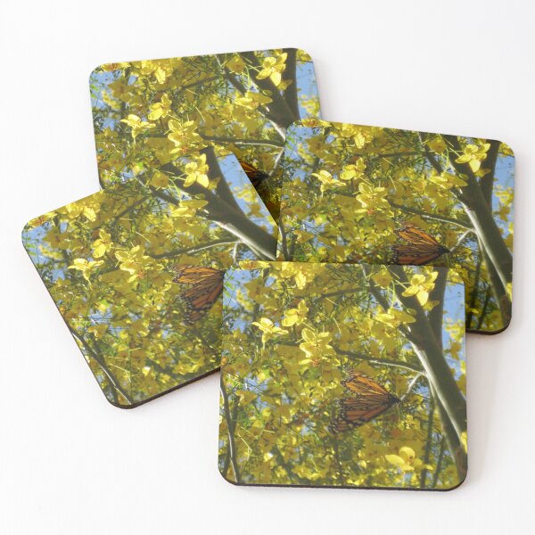 Item preview, Palo Verde Tree Blooming Yellow with Monarch Butterfly designed and sold by JoyousArt4u.