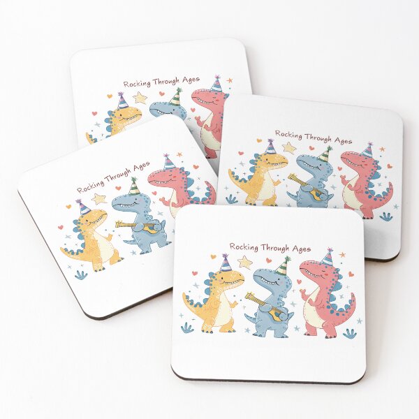 Item preview, Three adorable baby dinosaurs playing guitar and rocking through ages designed and sold by wildpiksel.