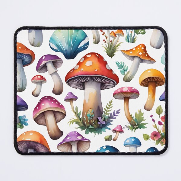Item preview, Rainbow mushrooms pattern  designed and sold by AfootSloth.