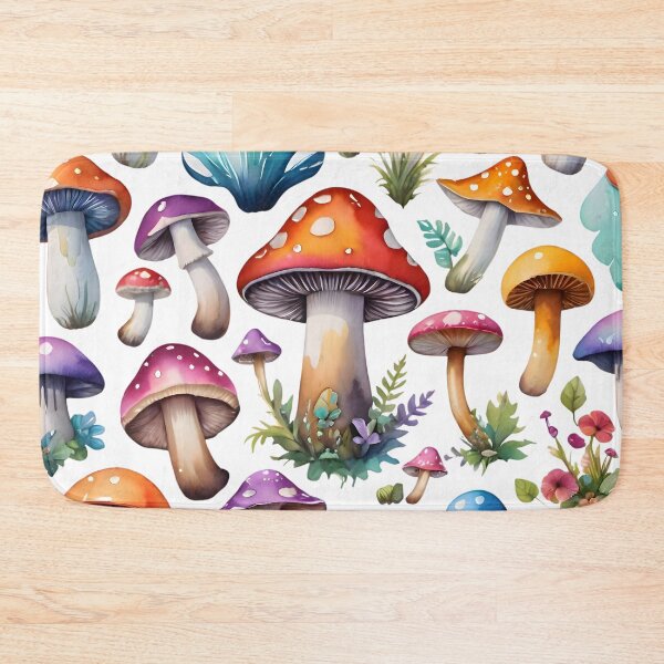 Item preview, Rainbow mushrooms pattern  designed and sold by AfootSloth.