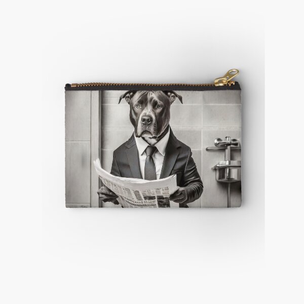 Item preview, Pit Bull Sitting on the Toilet Art designed and sold by ConfettiSkyArt.