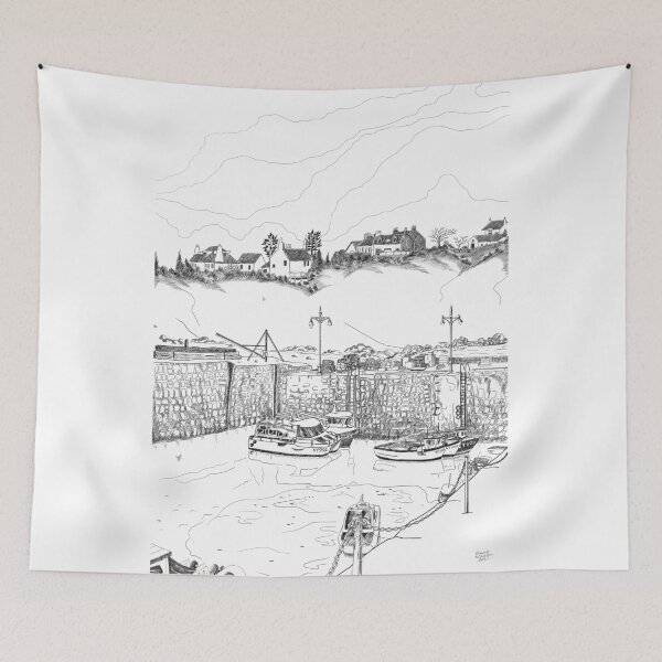 Item preview, Harbour at Crail in Fife, on the East Coast of Scotland [ Digital Illustration] designed and sold by Grant Wilson.