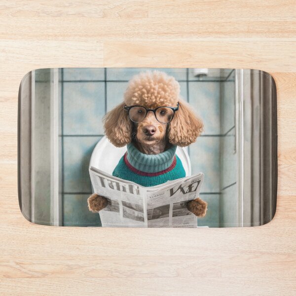 Item preview, Poodle Sitting on the Toilet Art designed and sold by ConfettiSkyArt.