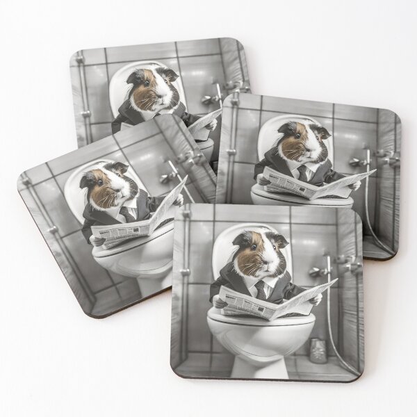 Item preview, Guinea Pig Sitting on the Toilet Art designed and sold by ConfettiSkyArt.