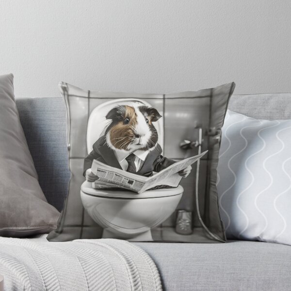 Item preview, Guinea Pig Sitting on the Toilet Art designed and sold by ConfettiSkyArt.