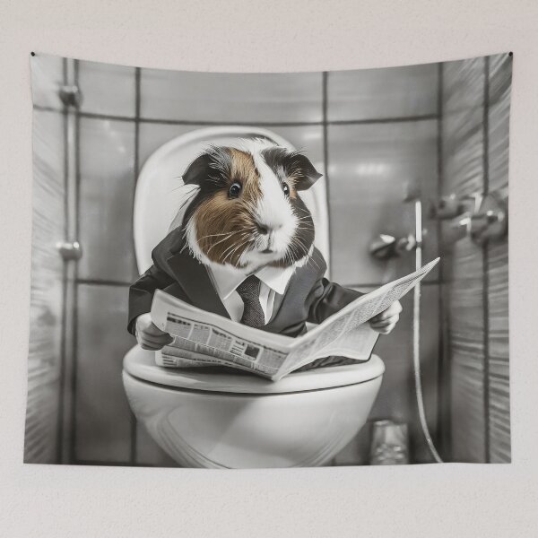 Item preview, Guinea Pig Sitting on the Toilet Art designed and sold by ConfettiSkyArt.