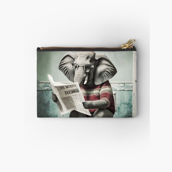 Item preview, Elephant Sitting on the Toilet Art designed and sold by ConfettiSkyArt.